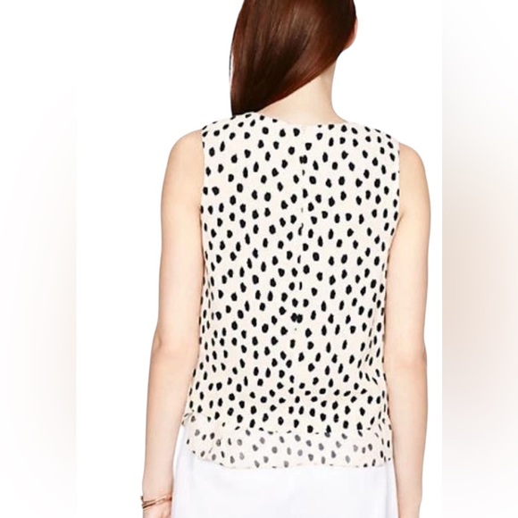 Kate Spade Silk Black Creamy White Sleeveless Blouse S - Picture 3 of 12